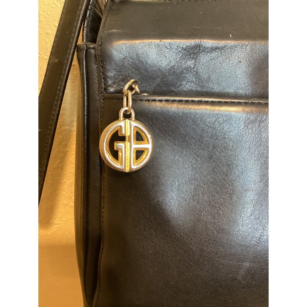 Giani Bernini Genuine Leather Black Shoulder Strap Handbag Purse - Picture 3 of 10